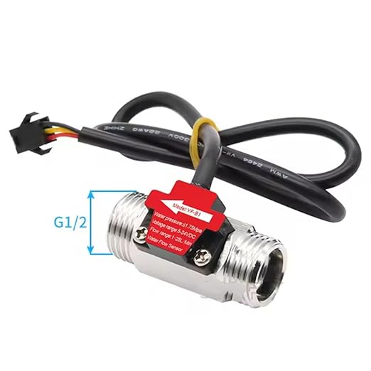 feyoth Digital Thread Flow Meter 1/2inch Stainless Steel Water Flow Sensor Flowmeter 1.75MPa DC3.5~24V Switch