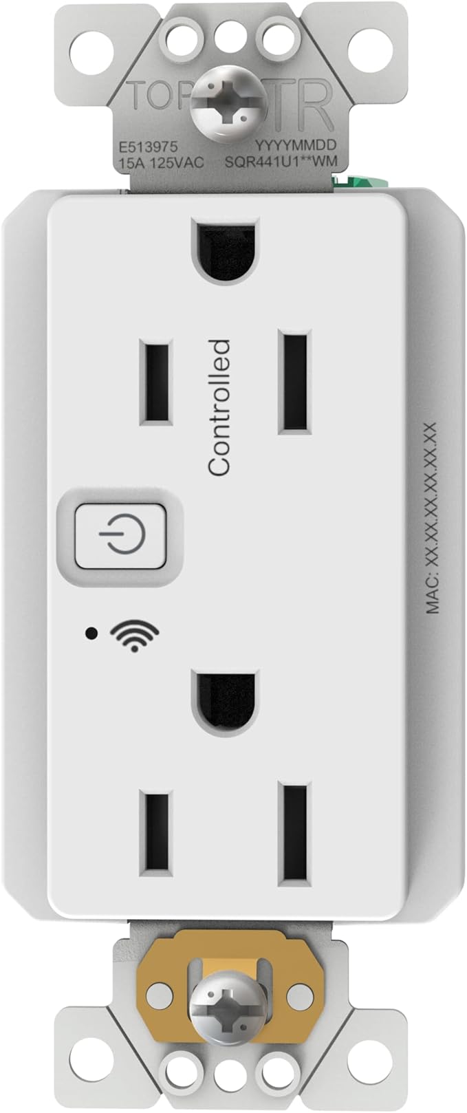 Square D by Schneider Electric X Series 15A 125V Wi-Fi Energy Monitoring Socket Outlet, Tamper Resistant, Matter Certified, Compatible with Alexa, Google Home, Apple Home, Matte White