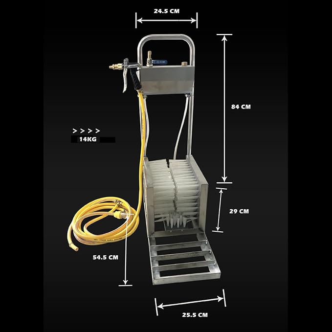 Heavy-Duty Farm Boot Scrubber & Cleaner with Stainless Steel Brush and Water Spray Gun - Essential Footwear Cleaner for Ranches, Construction Sites, and Outdoor Use