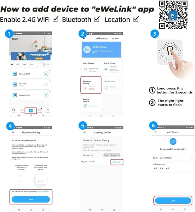 WiFi Smart Switch Relay Module for Home Automation,Add WIFI to access control garage door,eWelink app Remote Dry Contact,Compatible with Alexa,Google assistant (1CH WIFI Bluetooth)