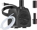 SongLong 160GPH(600L/H) 9.9ft Power Cord Submersible Pump, Water Fountain Pump with 4ft Lift for Ponds, Water Fountains, Aquariums & Hydroponics.