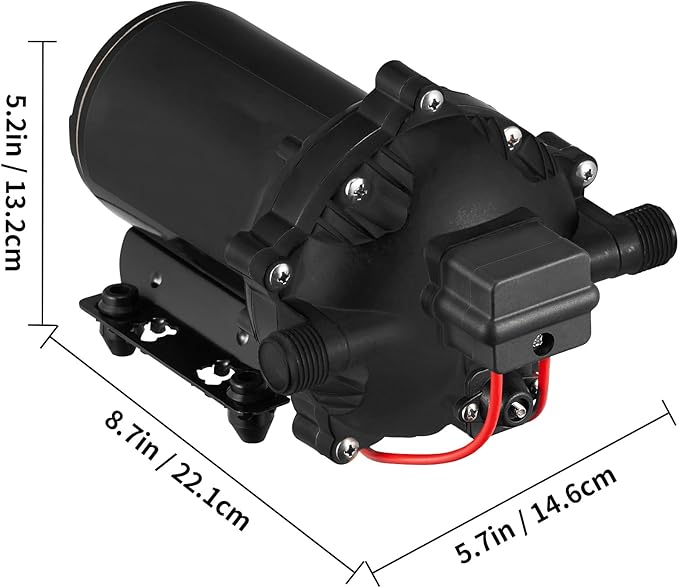 VEVOR Water Diaphragm Pump 5.5 GPM 12V Washdown Pumps Automatic 70 PSI Pump for Car Washing, Agricultural Irrigation, Boats, Marine Yacht