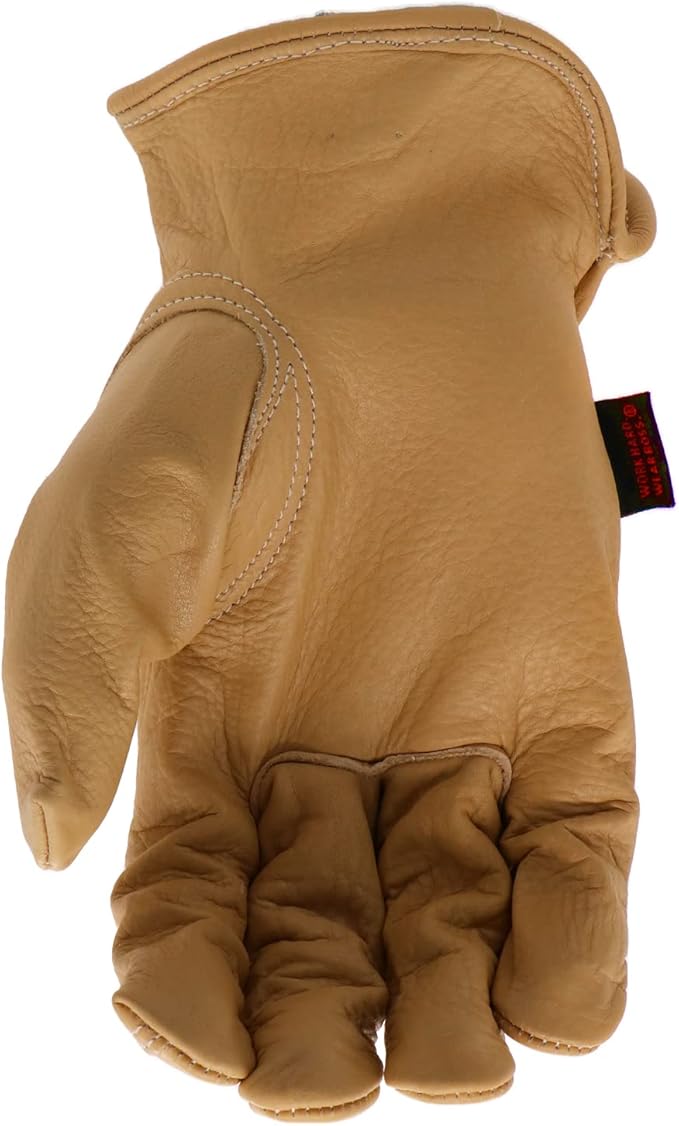 Boss Men's AquaArmor Durable Cowhide Leather Work Gloves