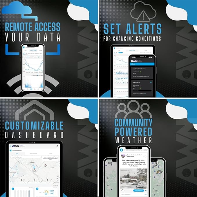 Ambient Weather WS-2000 Storm Bundle - Smart Weather Station for Storm Monitoring w/WiFi Remote Monitoring and Alerts