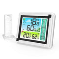 Number-one Wireless Weather Station Indoor Outdoor Thermometer with Remote Sensor, Digital Temperature and Humidity Monitor with LCD Backlight, Touchscreen, Min/Max Records for Home, Office, Baby Room