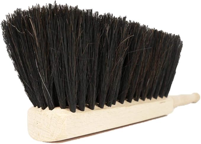 VALENTINO GAREMI Work Areas Cleaning Brush – Long Natural Horsehair | Heavy-Duty Garage, Workshop, Garden & Shed Brush | Beechwood Handle | Made in Germany