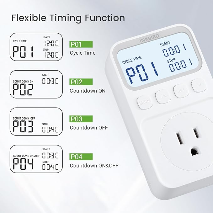 INKBIRD Plug in Thermostat 15A 1800W, Programmable Heating Cooling Digital Temperature Controller Timer for Window A/C Fan Heater Greenhouse Homebrewing Reptile