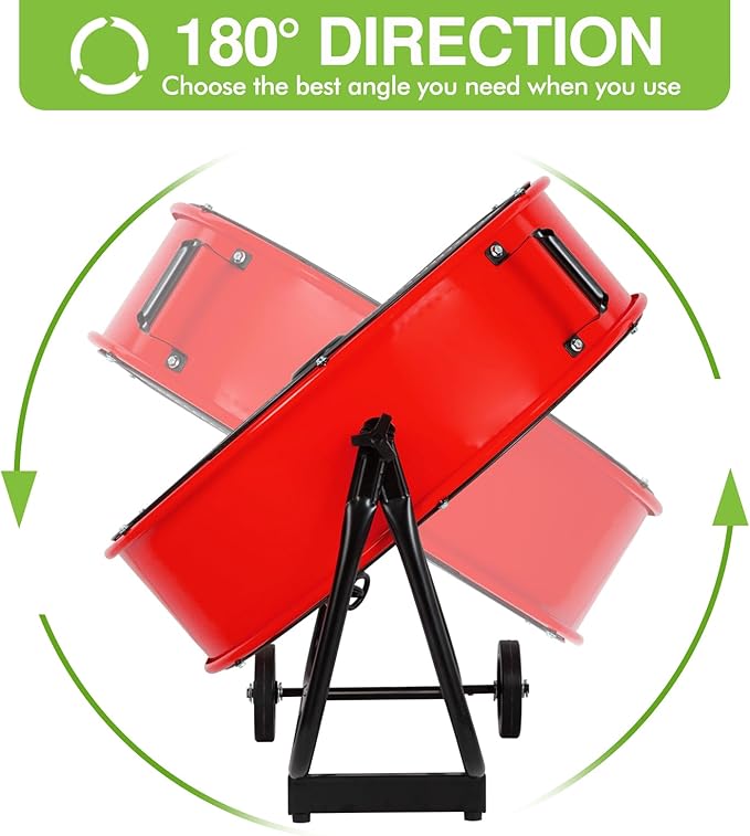 hykolity 24 inch 8100 CFM High Velocity Industrial Drum Fan, 3-Speed Heavy Duty Metal Shop Fan for Warehouse, Garage, Workshops, Factory, UL Listed, Red