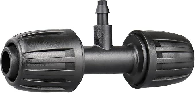Gardrip Drip Irrigation Fittings for 1/2 Inch to 1/4 Inch Tubing Reducing Tee：1/2" (1/2" ID x 0.65" OD) to 1/4" Drip Line Anti-drop Locked Nut Barbed Reducer Tee Connectors (12 Pack)