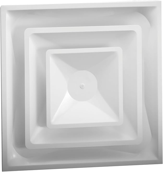 Hart & Cooley Steel 4-Way Diffuse with 2 Cone Design and 6 Inch Fixed Collar, 360-Degree Air Diffusion for High Air Volume Delivery