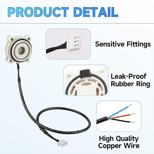 FSA NFSML Flow Sensor Assembly for EcoSmart Eco 8 & 11 Electric Tankless Water Heaters, Water Flow Meter Replacement for Eco Smart Water Heating Accessories Part