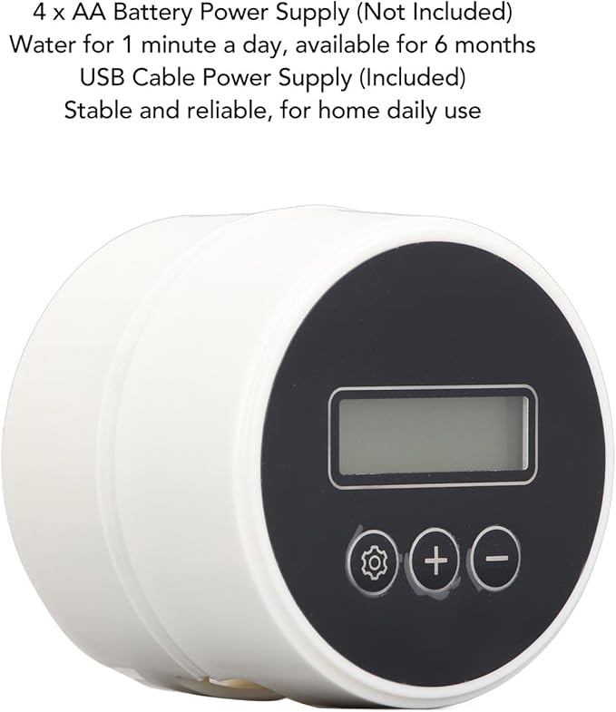 LCD Automatic Watering System, Smart Drip Irrigation Timer, Plant Watering Controller with Large LCD Display & Adjustable Rate, USB or Battery Powered, Ideal for 10 Indoor Plants