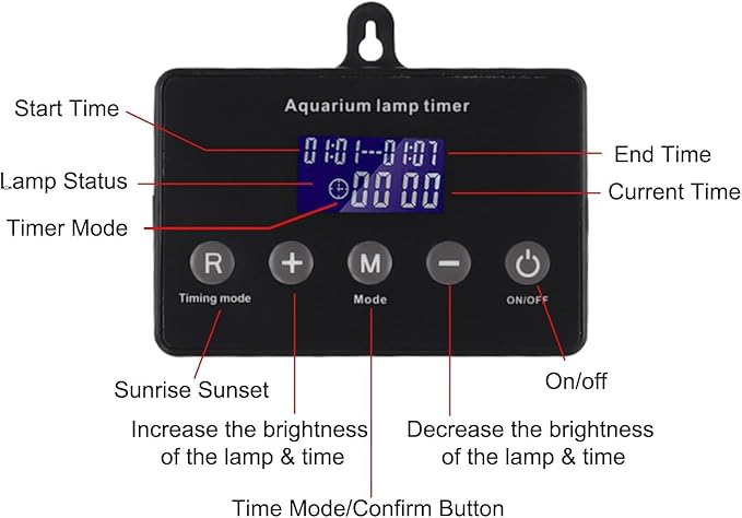 Aquarium Light Timer Dimmer Lighting Timer Controller Adjustment Fish Tank Aquarium Controller
