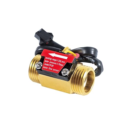 G1/2" Male Thread Brass Water Flow Sensor Switch Hall Effect Liquid Flowmeter Fluidmeter Counter BSP 1-25L/Min（44 mm in Total Length）