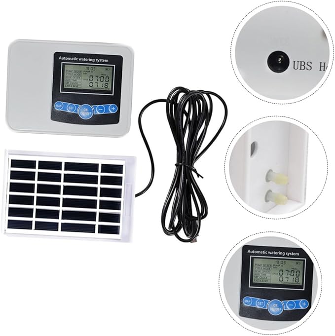 Mipcase Dual Pump Watering Timer for Balcony Garden Automatic Irrigation Controller Adjustable Settings Waterproof Design and Easy Installation