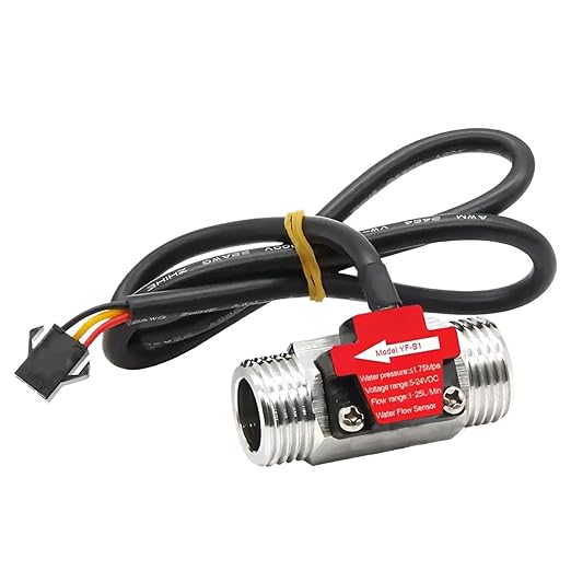 feyoth Digital Thread Flow Meter 1/2inch Stainless Steel Water Flow Sensor Flowmeter 1.75MPa DC3.5~24V Switch
