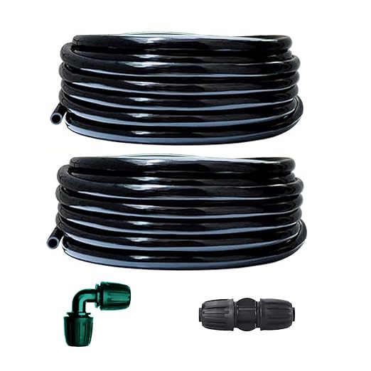Drip Irrigation Kit 52ft 5/16“ID Inche Pipe Solutions for Large Gardens with Low Water Pressure Away from The Water Source
