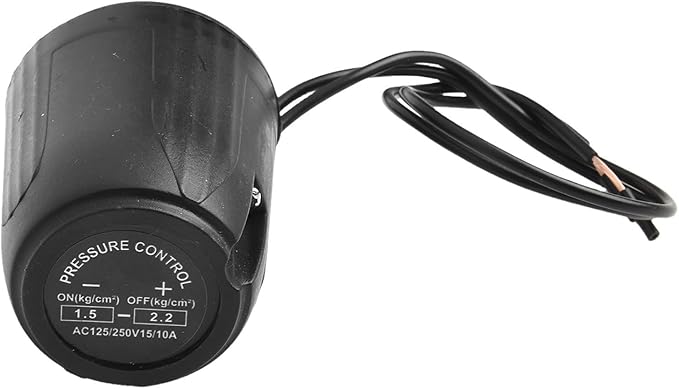 Self Priming Water Pump Controller Adjustable Pressure Switch for Steady Flow Precise Pressure Regulation Easy Installation Tought Plastic Metal 1/4 3/8 Thread Black for Home Industrial(1/4 1.5-2.2kg)