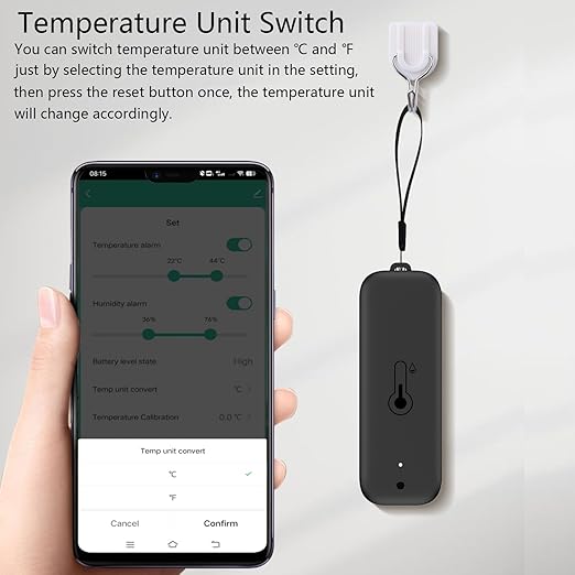 WiFi Thermometer Hygrometer: Smart Temperature Humidity Sensor with App Notification Alert, Data Storage Export, Calibrated Indoor Temperature Monitor, for Room Greenhouse Wine Cellar (1-Pack Black)