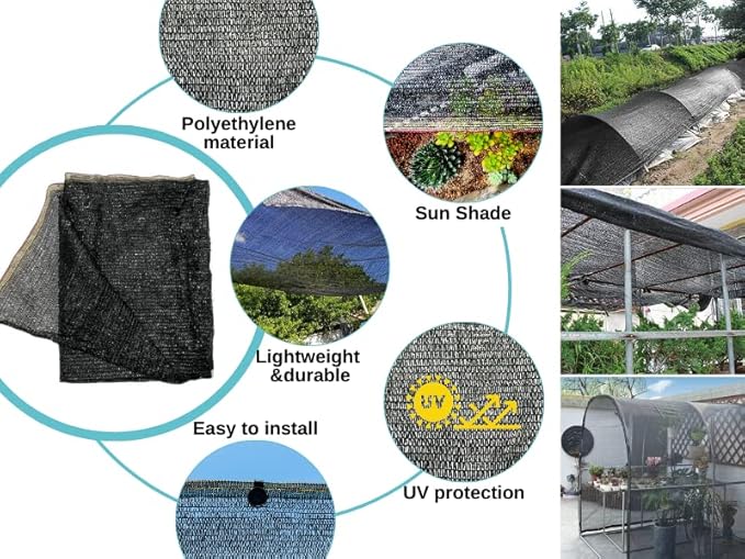 BeGrit 30% Shade Cloth Plant Cover Sunblock Sun Shade Net Sun Mesh for Garden Flower Plants 6.6ft x13ft