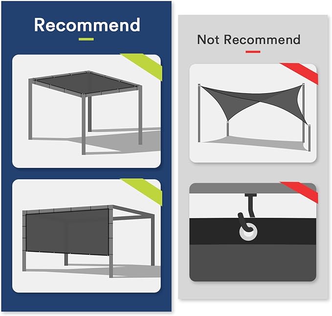 VICLLAX 90% Shade Fabric Sun Shade Cloth with Reinforced Grommets, Outdoor Sun Screen Fabric for Outdoor Patio Garden Pergola Cover Canopy 3x6 FT, Dark Grey
