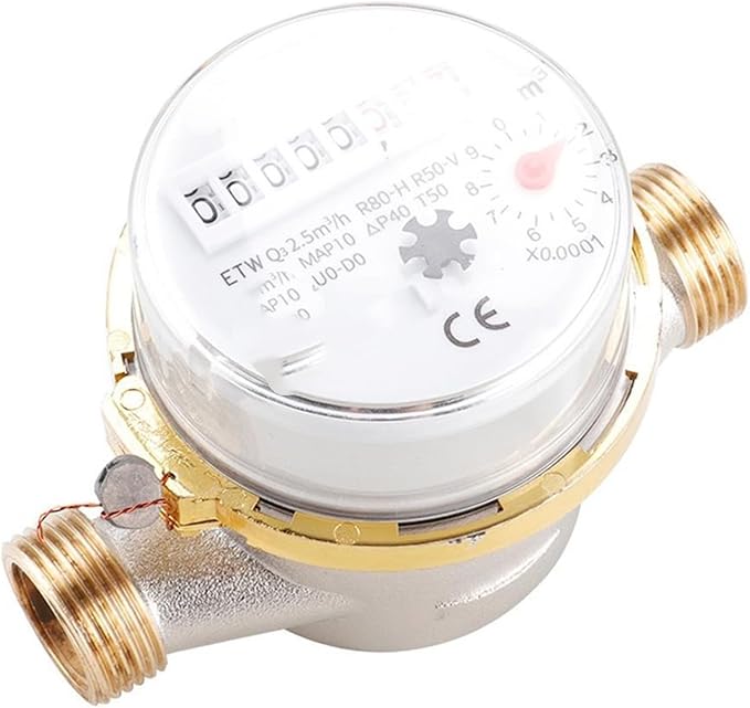 Male Thread Water Flow Sensor Smart Home Mechanical Rotary Wing Water Meter Type E Pointer Digital Cold Water Meter