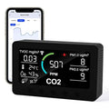 12 in 1 Air Quality Monitor Indoor, with WiFi and APP,Air Quality Tester for Home,Air Quality Meters for CO2,TVOC,PM1.0,PM2.5,AQI,Temperature and Humidity,Detector for Home,Office (Black)