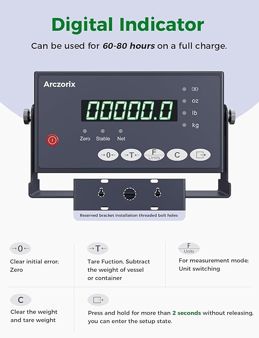 48"x 48" 10000Lbs Arczorix Industrial Floor Scale, Precision Pallet Scale with Digital Indicator, Heavy Duty Weighing Scale for Floor Bench Office Weight Weighing