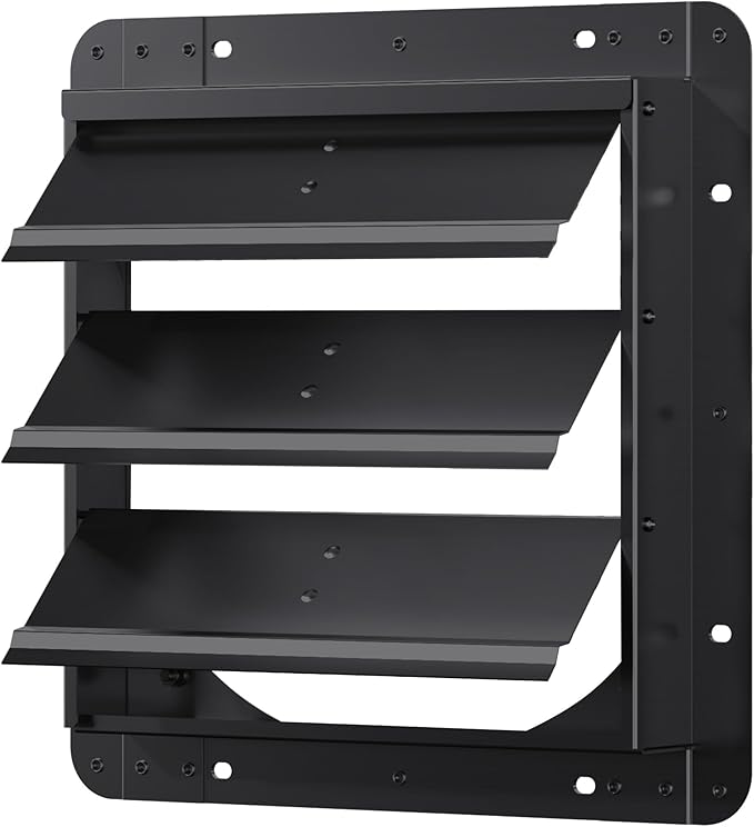 14 Inch Aluminum Automatic Shutter Louver Vent (No Fan Blades and Motor) for Home Attics, Workshops, Barn, Greenhouse