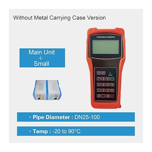 Handheld Flow Meter Portable Clamp-On Flow Measuring Device with Display(Small)