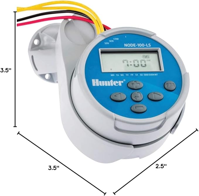 Hunter Node 100 Battery Operated Sprinkler Timer with Solenoid, Waterproof Irrigation Controller for Valves, Wireless, Outdoor, Easy Install, No Wiring Needed for Drip or Remote Systems