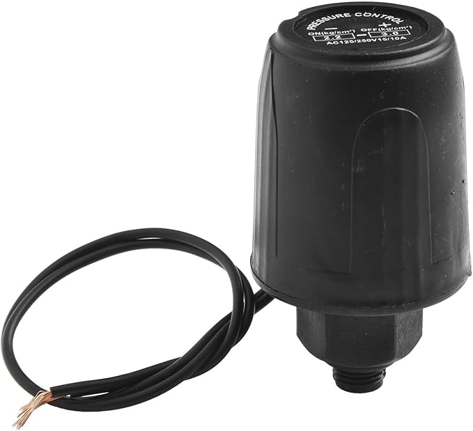 Self Priming Water Pump Controller Adjustable Pressure Switch for Steady Flow Precise Pressure Regulation Easy Installation Tought Plastic Metal 1/4 3/8 Thread Black for Home Industrial(1/4 2.2-3.0kg)