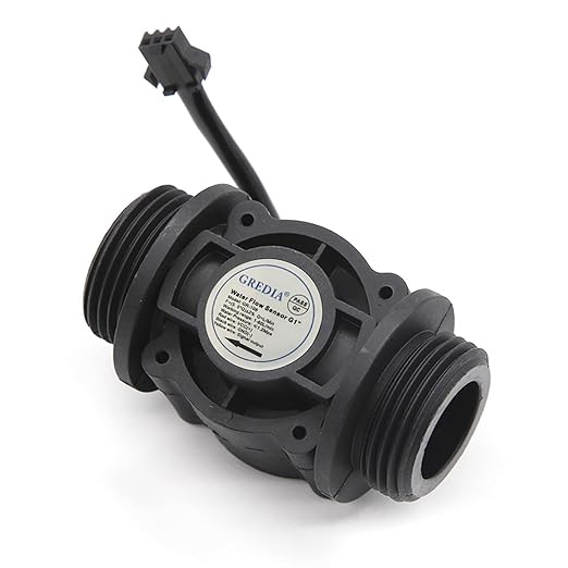 1" Water Flow Sensor Food-Grade Switch Hall Effect Flowmeter Fluid Meter Counter 1-60L/min (Pack of 2）