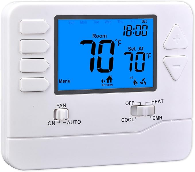 Suuwer 5-1-1 Day Programmable Heat Pump Thermostat for Home up to 2 Heat and 1 Cool