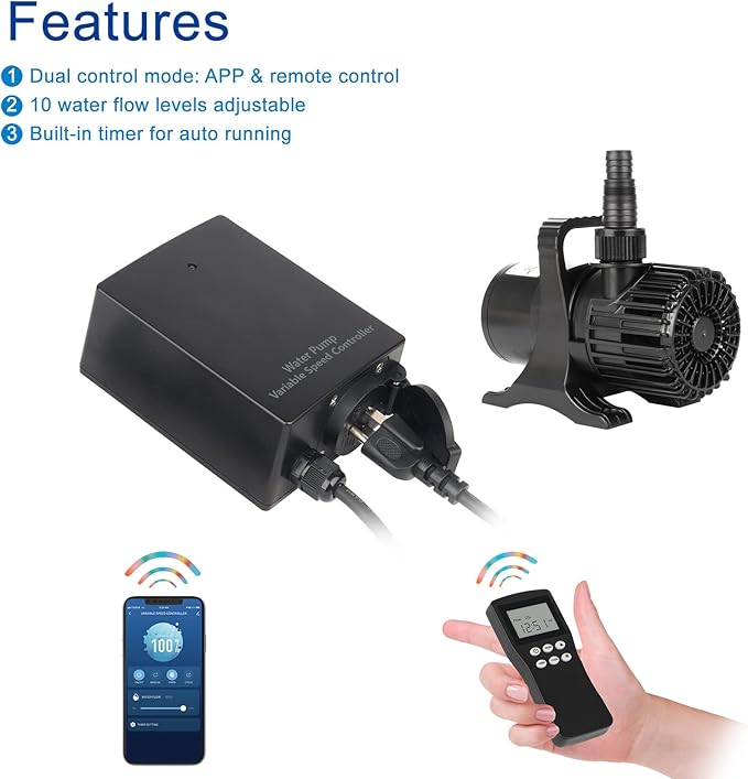 Water-Rebirth Variable Speed Controller for Asynchronous Garden Pond Waterfall Fountain Pump
