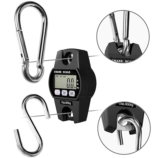 GRAM PRES Digital Hanging Crane Scale 660LB/300KG， Deer Hunting Scales, Farm,Fishing, Fish, Meat，Game,Luggage Scale with Hold/Tare