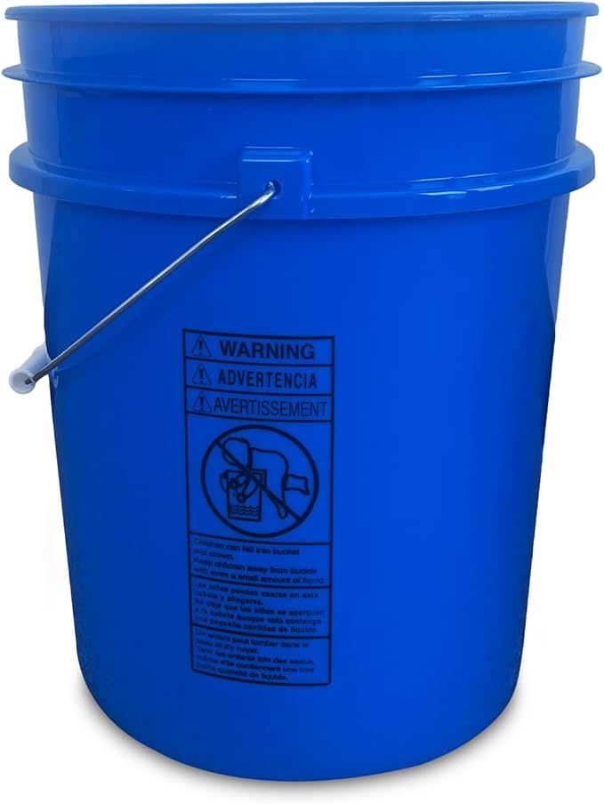 ePackageSupply 5 Gallon Bucket - Food Grade Bucket, Metal Handle Grip, BPA-Free, Heavy-Duty 90 Mil HDPE Plastic Pail, Stackable Utility Container, Made in USA, Lid Not Included, Blue, 60 Packs