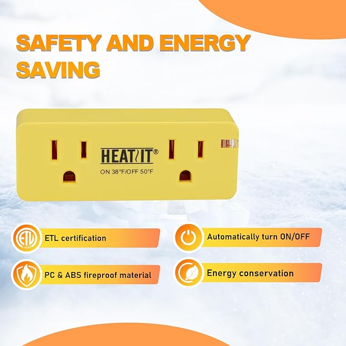 HEATIT ET-21 Freeze Thermostatically Controlled Outlet On at 38F /Off at 50F ET-24 1PCS