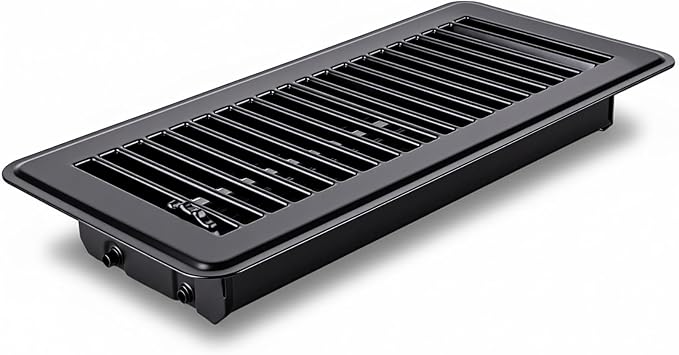 Floor Vent Cover, 4 X 10 Floor Register Vents, Heavy Duty Steel Walkable Heat Register Cover with Adjustable Louvers & Rust Proof Finish, Durable Air Vent for Homefloor, Sidewall, Ceiling