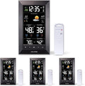 AcuRite Digital Vertical Weather Forecaster with Indoor/Outdoor Temperature, Humidity, and Date and Time (01121M), Black (Pack of 4)