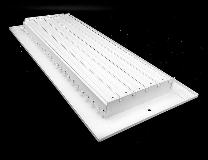 14"w x 4"h Adjustable AIR Supply Diffuser - HVAC Vent Cover Sidewall or Ceiling - Grille Register - High Airflow - Black [Outer Dimensions: 15.75"w X 5.75"h]