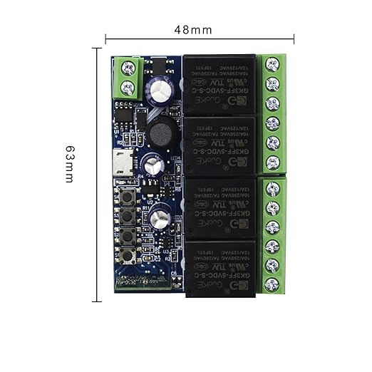 Ewelink WiFi Wireless Smart Relay Module USB 5v 4 Channel Inching Self-Lock Latched Dry Contact Remote Switch for Access Control, Garage Door,Home Automation, Compatible with Alexa Google Home