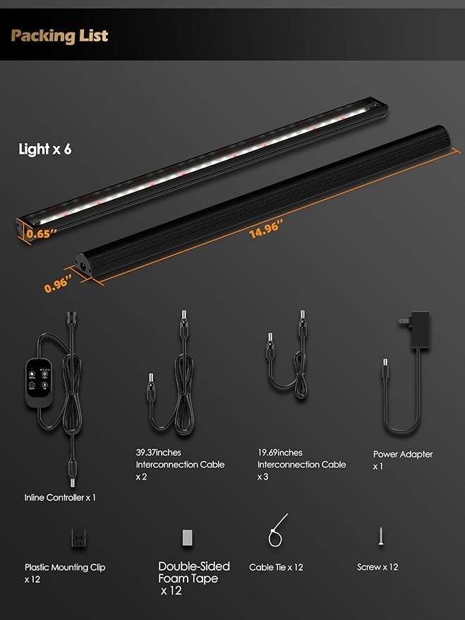 T5 Smart Grow Light for Indoor Plants,3500K Full Spectrum LED Plant Light Strips with 3/9/12H Auto Timer,Stepless Dimming,Modular Design，Plug and Play (Black, 2 Pack)