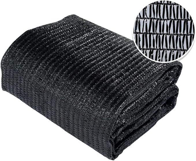 Agfabric 30% Shade Cloth 10X 20ft Sun Shade Coth Sunblock Shade Cloth Cover with Clips for Plants, Black