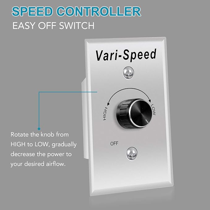 VENTISOL 12 Inch Shutter Exhaust Fan With Variable Speed Controller,1450CFM Wall Mounted Ventilation Fan, Vent Fan For Greenhouses,Shop,Home Attic,Garage Ventilation,Black