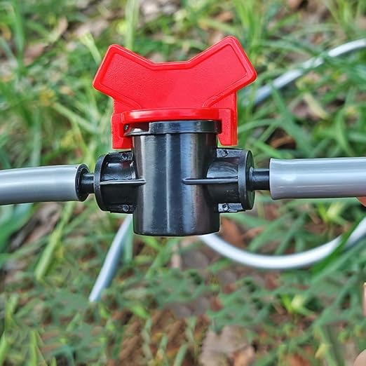 3/8" Drip Irrigation Valve Fits 3/8" Drip Tubing In-Line Shut Off Switch Barbed Valve for Garden Lawn Irrigation Sprinkler System (Pack of 8)
