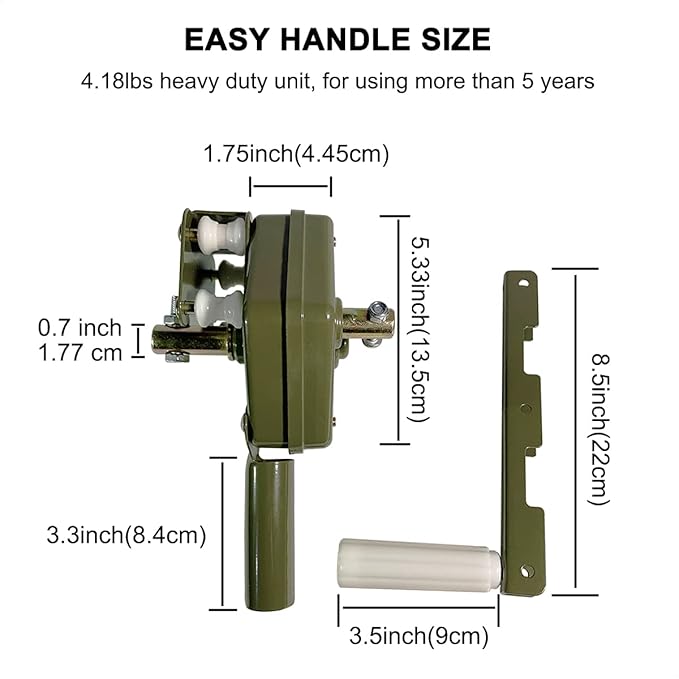 UYGALAXY Greenhouse Sidewall Manual Film Roll up Hand Crank Winch for Greenhouse Ventilation ﻿Agricultural