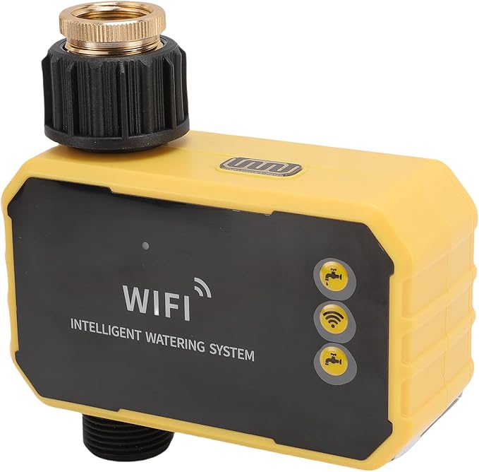 RiToEasysports Solar Smart WiFi Water Timer Automatic Irrigation System WiFi Connected Mobile APP Control with Rain Sensor for Garden Balcony Lawn Outdoor