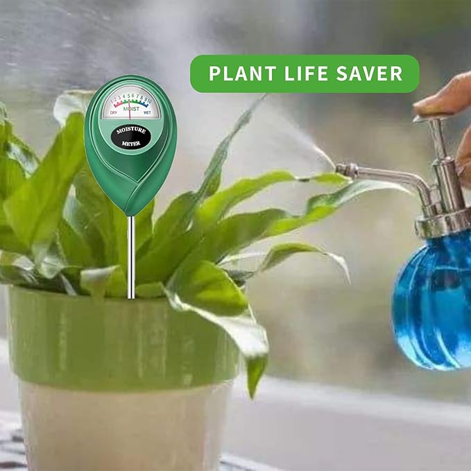 Censinda Soil Moisture Meter, Long Probe Soil Moisture Monitor for House Plants, Soil Hygrometer Moisture Sensor for Indoor & Outdoor, Garden, Farm, Lawn Plant Care, No Battery Needed(Green)
