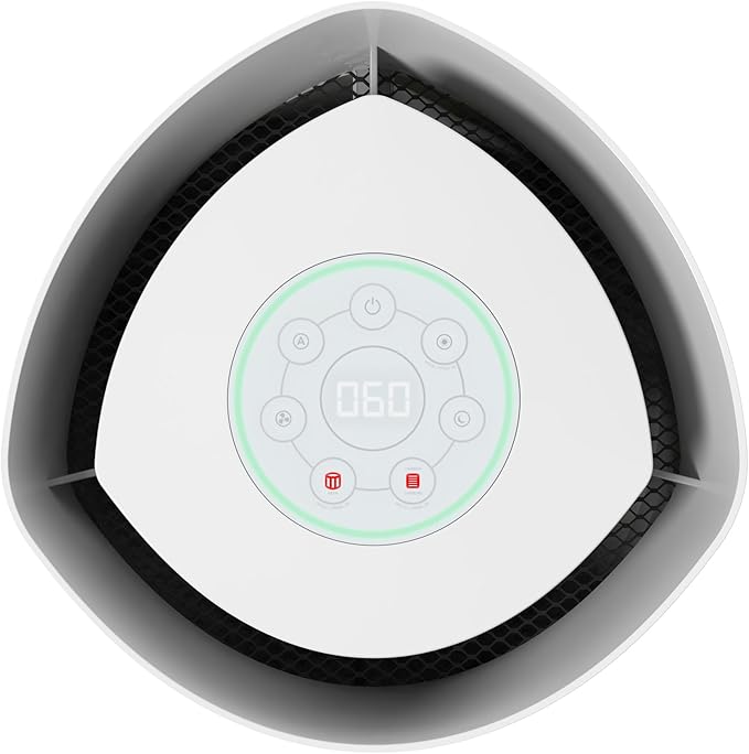 GermGuardian AirSafe+ XL Air Purifier for Home, 360° True HEPA Filter, UV-C Light, Air Quality Monitor, For Large Rooms Up to 1680 Sq Ft, Removes Smoke, Dust & Pet Dander, Gray/White, AC3200